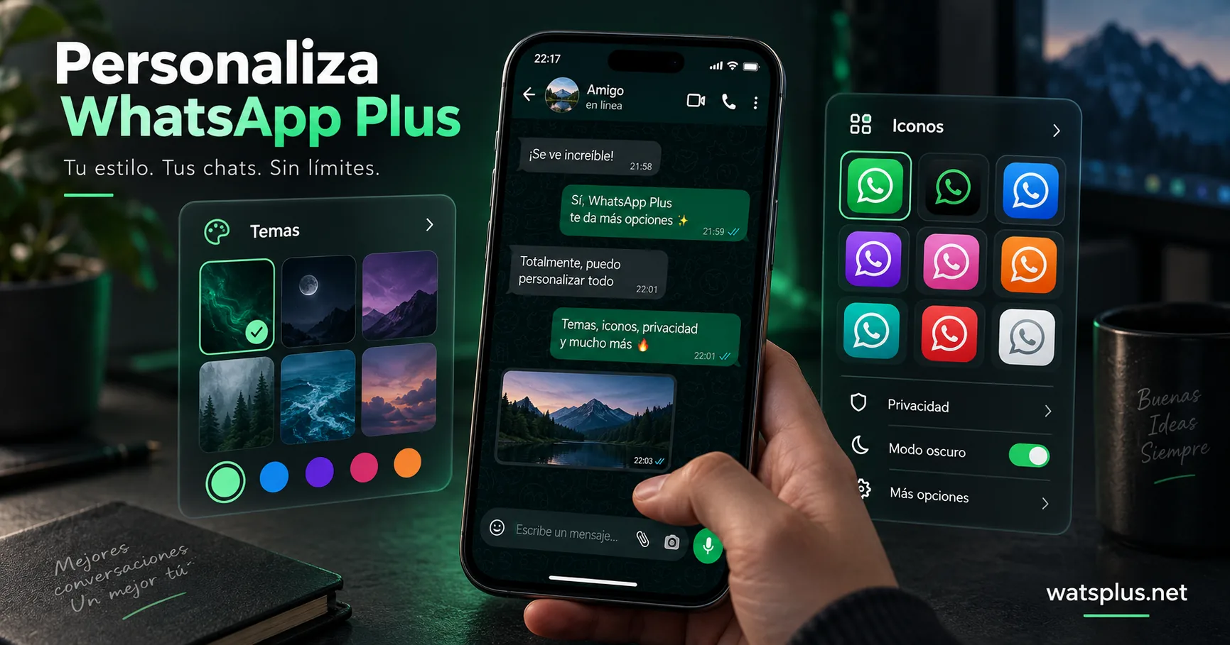 Guía visual y funciones de WhatsApp Plus