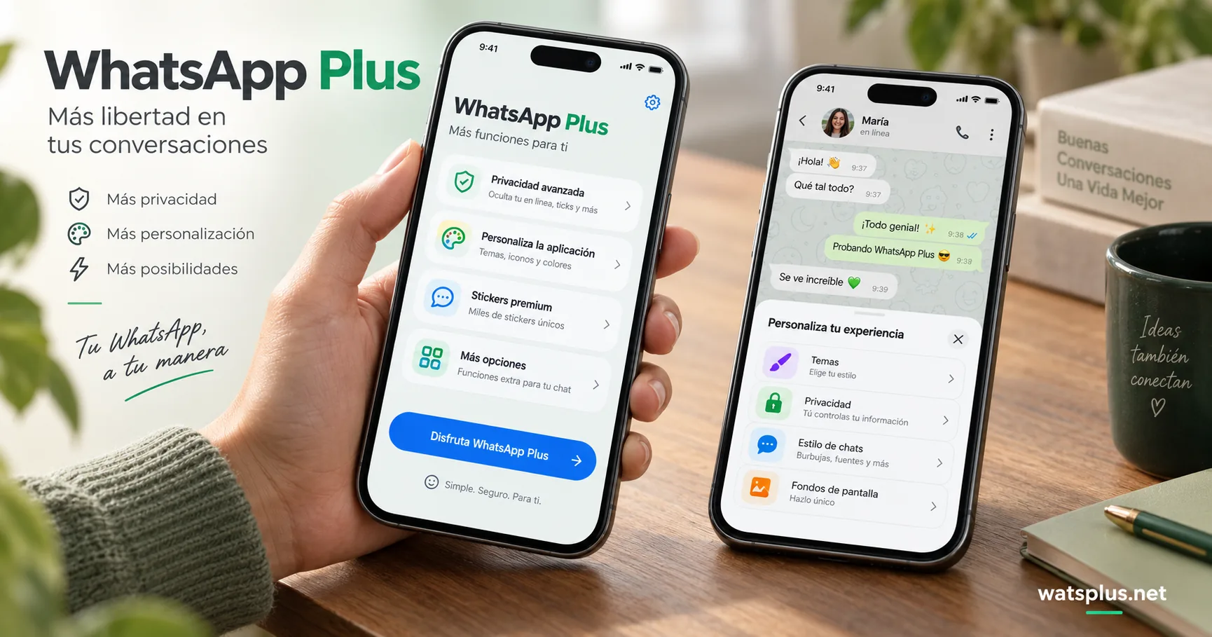 Guía visual y funciones de WhatsApp Plus