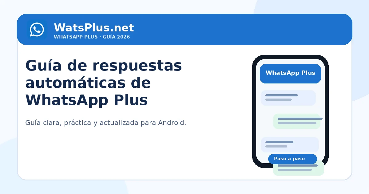 Respuestas automáticas en WhatsApp Plus